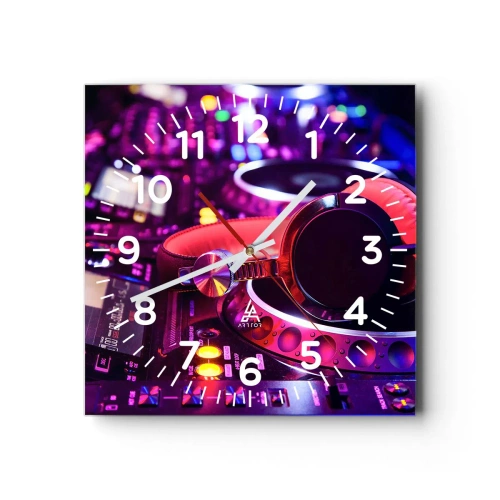 Orologio da parete - Orologio in Vetro - Prima che inizi la festa - 40x40 cm