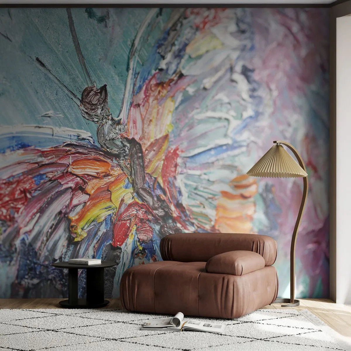 Fotomurali Premium Canvas - Dipinto dalla natura - Astrazione, Farfalla, Pezzo - 300x210 cm