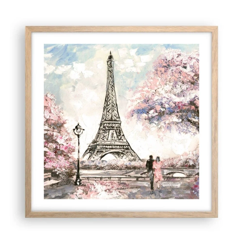 Poster in cornice rovere chiaro - Passeggiata a Parigi in aprile - 50x50 cm