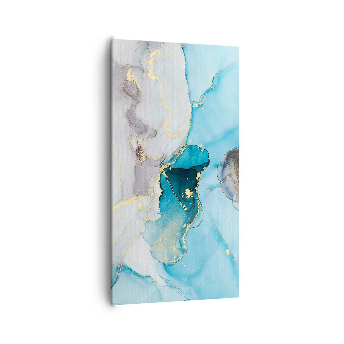 Quadro su tela - Stampe su Tela - Studio di incontro tra grigio e turchese - 65x120 cm