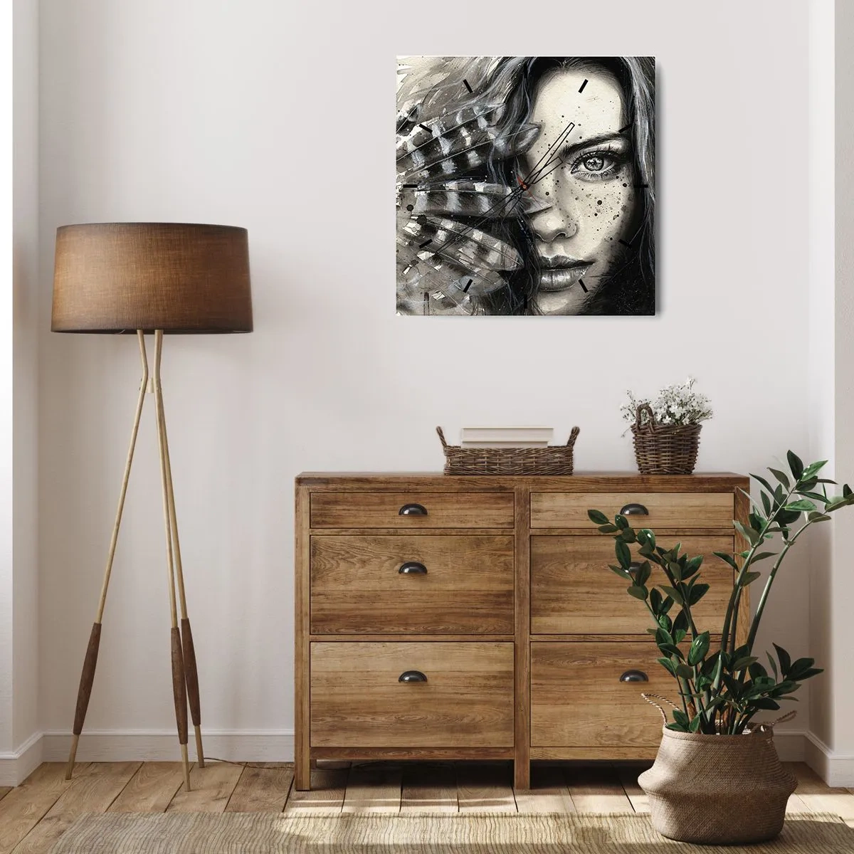 Orologio da parete - Orologio in Vetro - Bellezza selvaggia - 40x40 cm