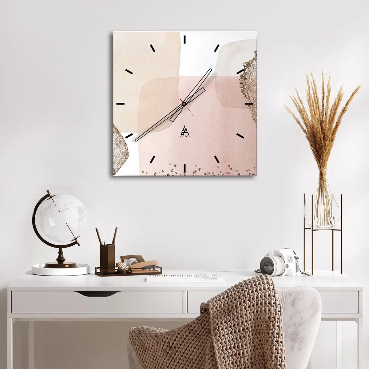 Orologio da parete - Orologio in Vetro - Incontro attraverso il colore - 40x40 cm