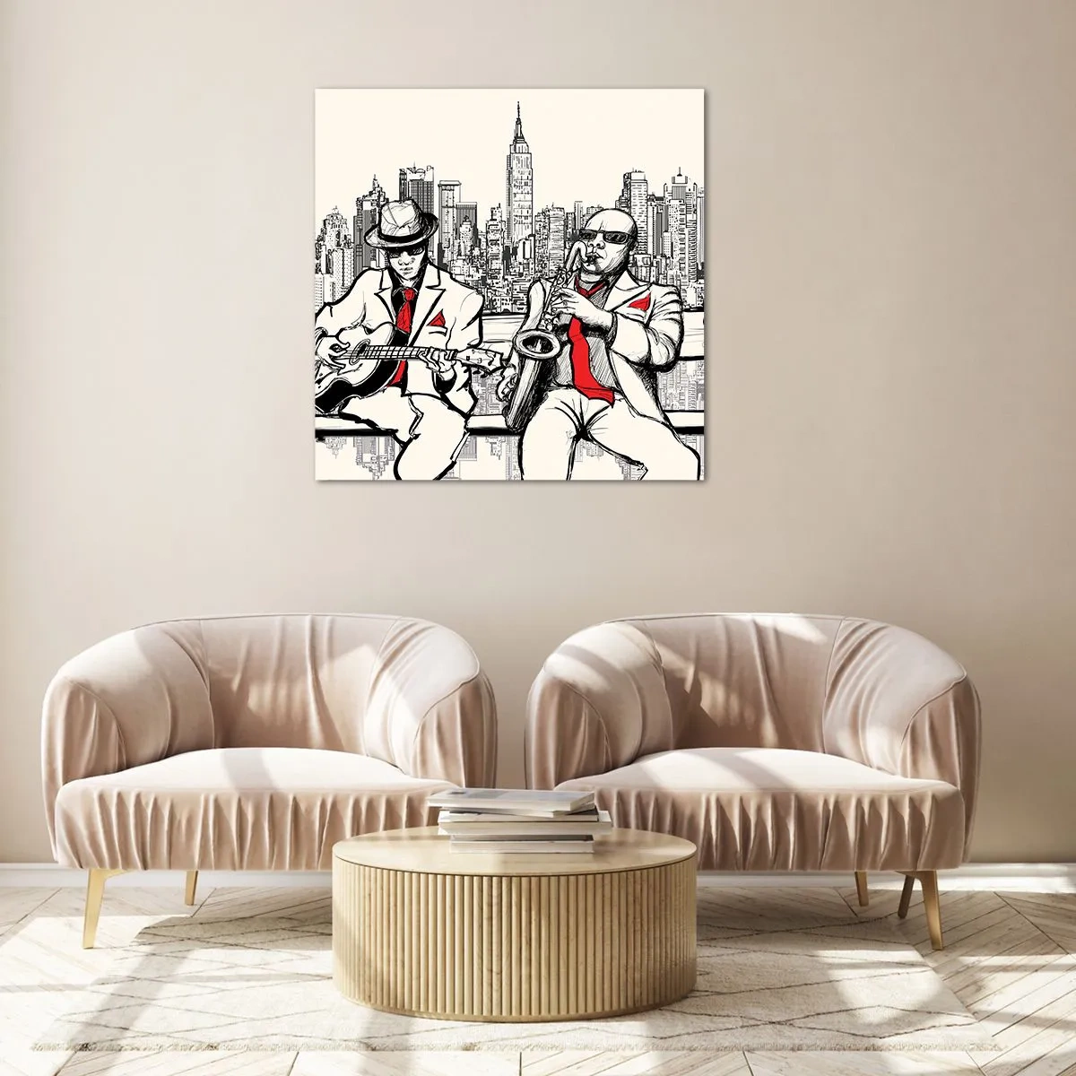 Quadro su vetro - Improvvisare a New York - 60x60 cm