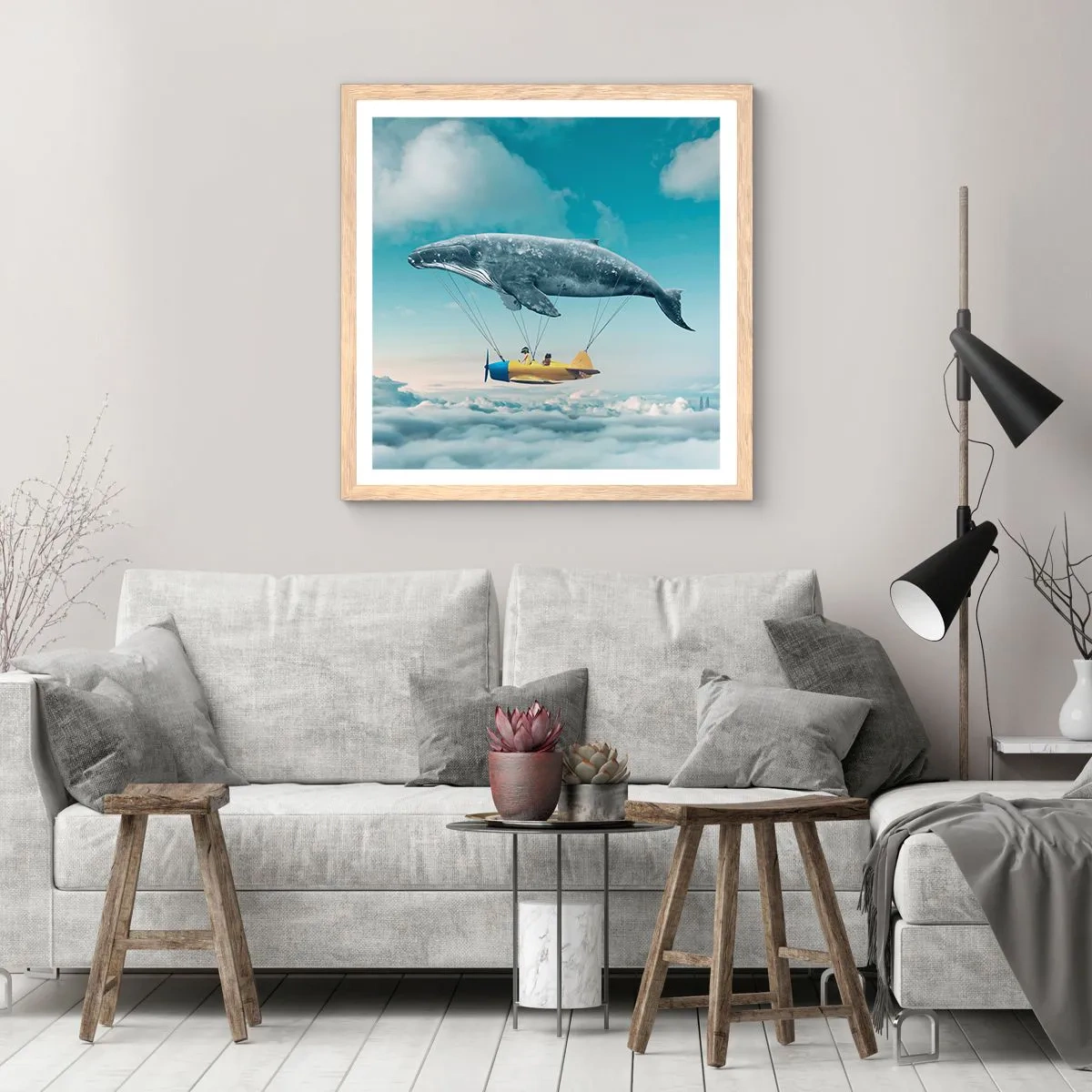 Poster in cornice rovere chiaro - Perché no? - 40x40 cm