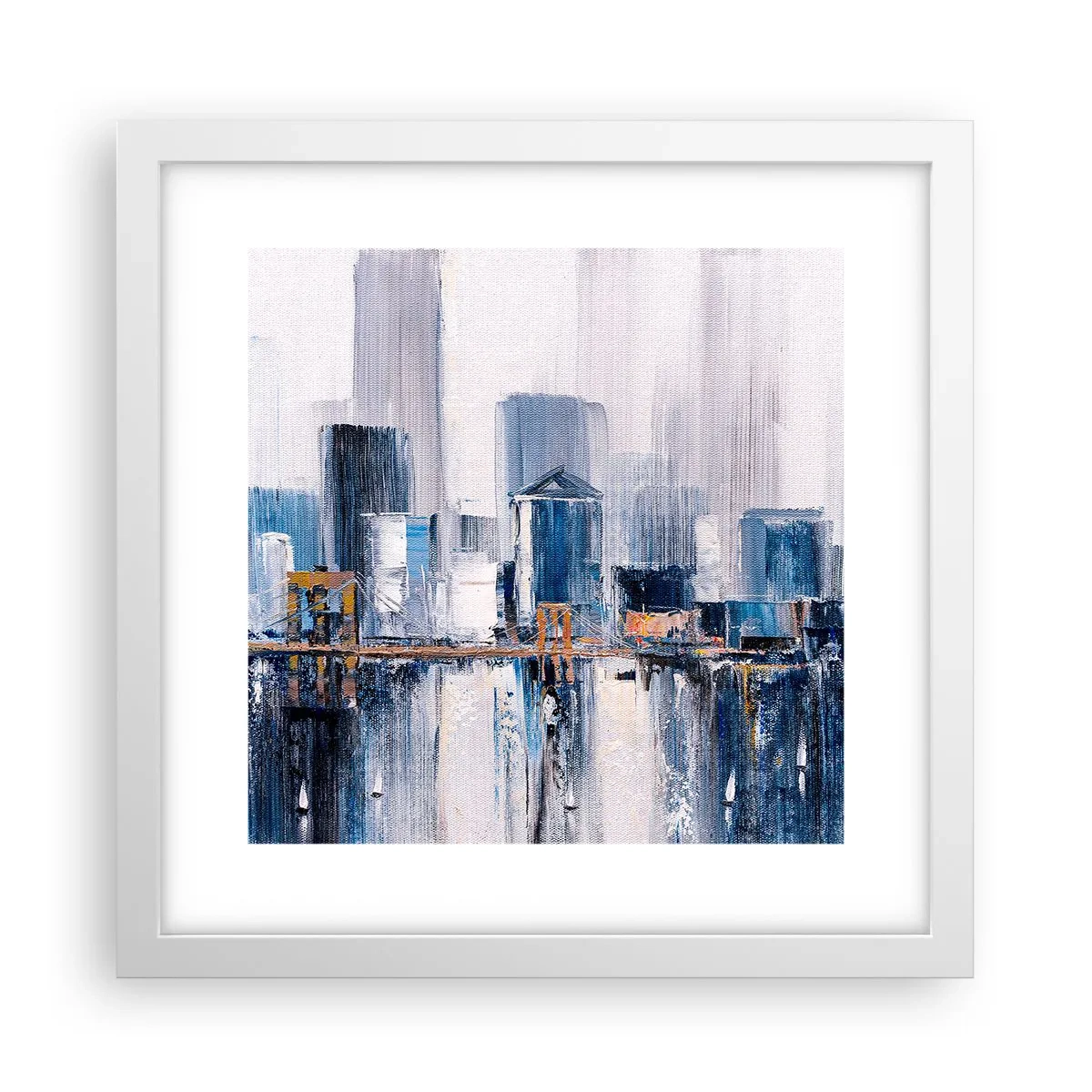 Poster in cornice bianca - Impressione di New York - 30x30 cm