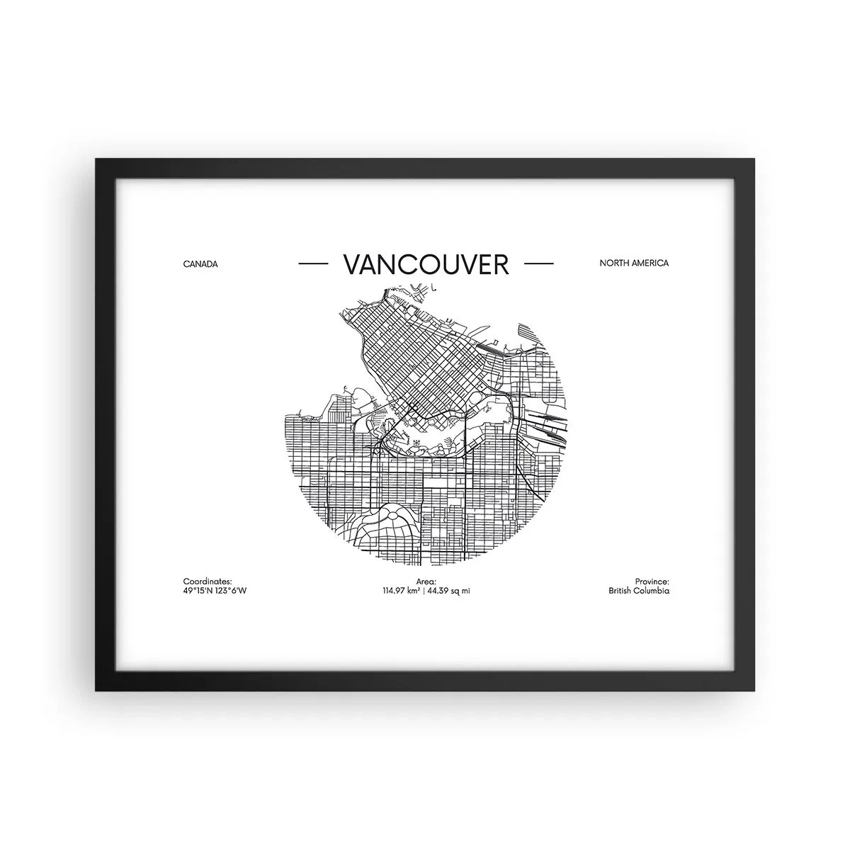 Poster in cornice nera - Anatomia Vancouver - 50x40 cm