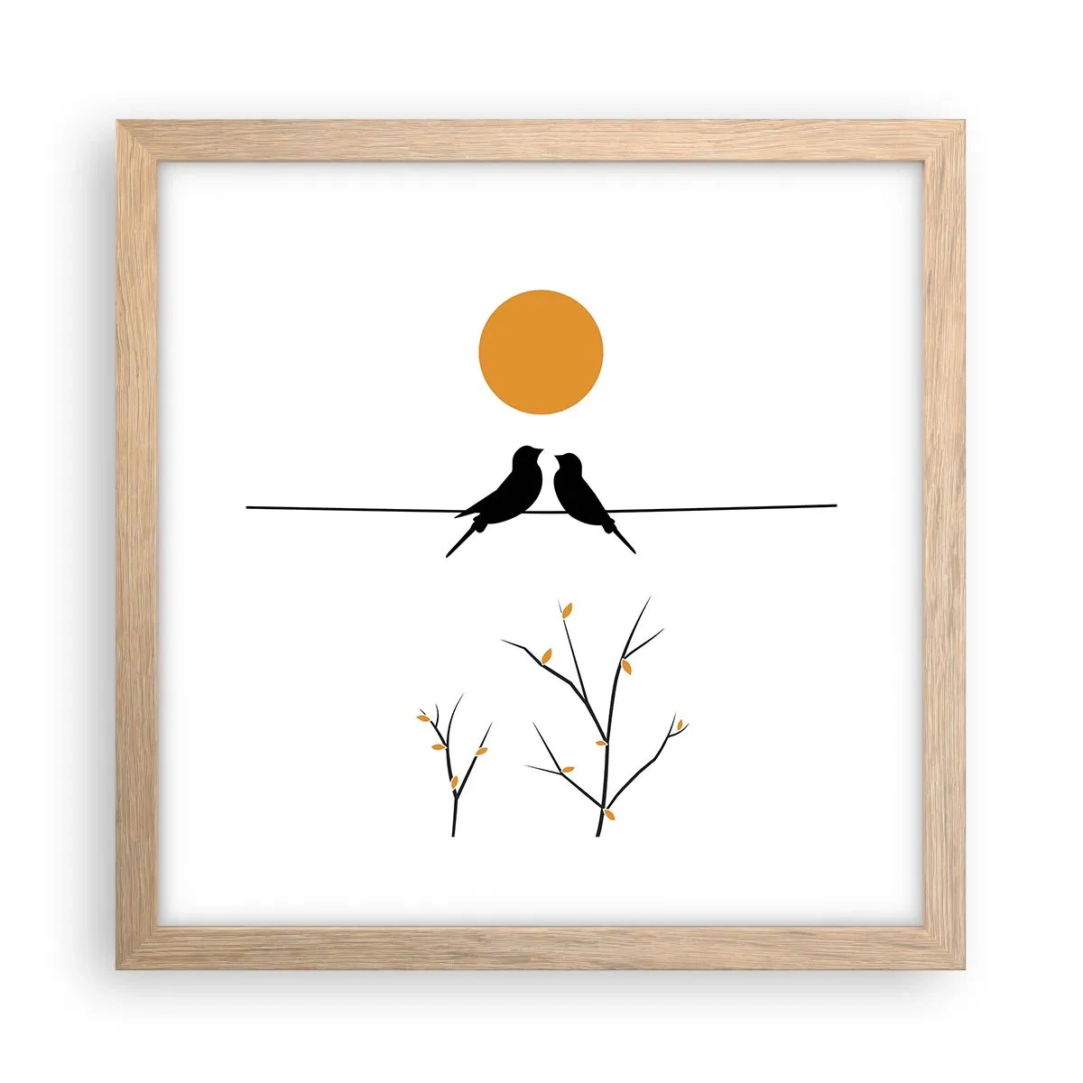 Poster in cornice rovere chiaro - Sera da usignoli - 30x30 cm