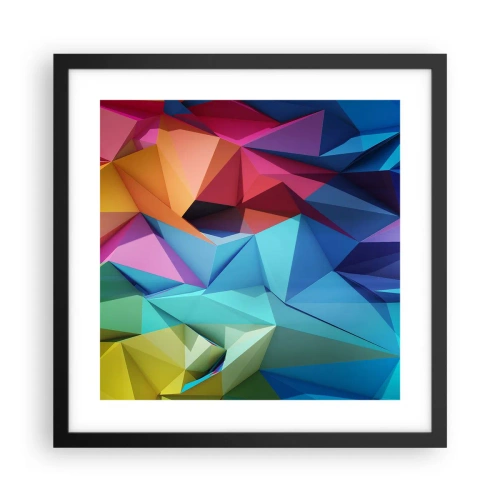 Poster in cornice nera - Origami arcobaleno - 40x40 cm
