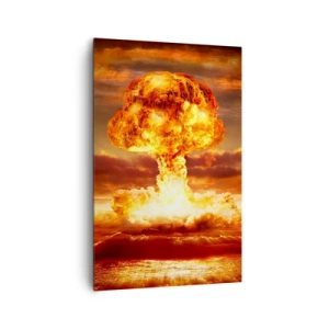 Quadro su tela - Stampe su Tela - Esplosione di una nube a fungo sullo sfondo di un tramonto - 80x120cm - E sarà la fine - Decorazione murale moderna per soggiorno e camera da letto ARTTOR