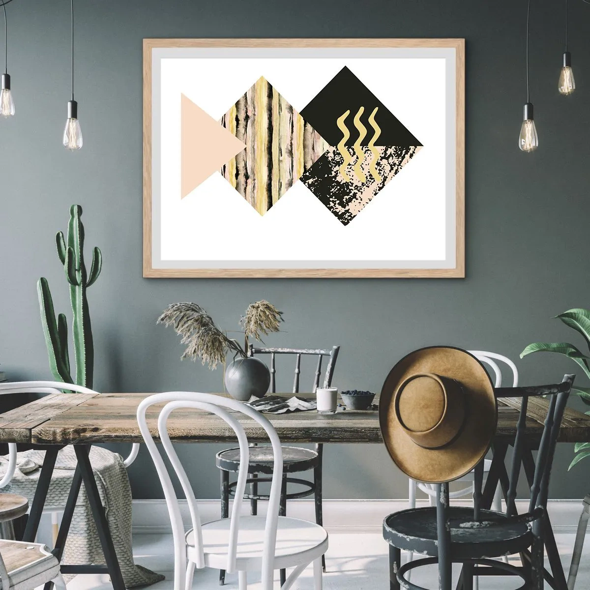 Poster in cornice rovere chiaro - Non è così facile - 50x40 cm