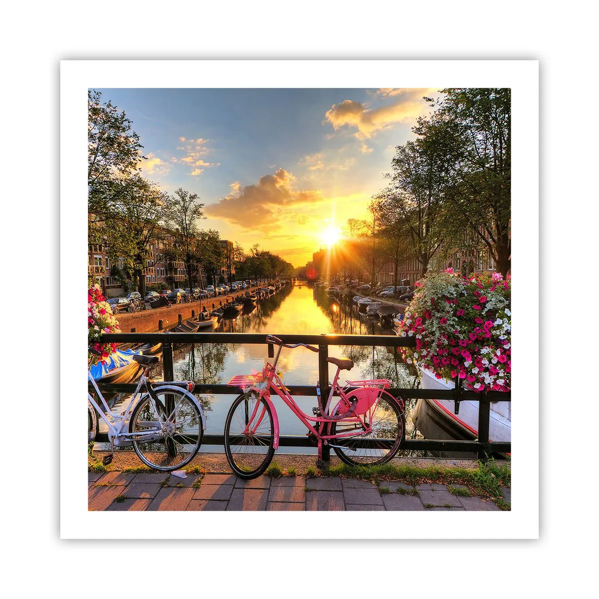 Poster - Mattino di primavera ad Amsterdam - 60x60 cm