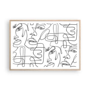 Poster in cornice rovere chiaro - Emozioni intrecciate - 100x70 cm