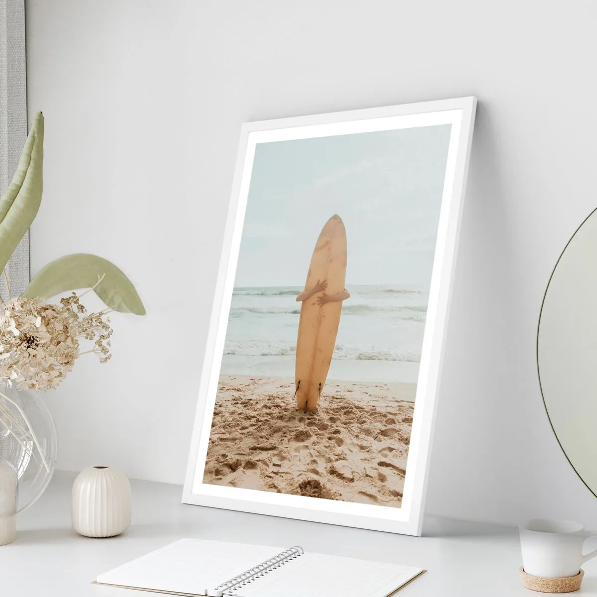 Poster in cornice bianca - Amore per le onde - 40x50 cm