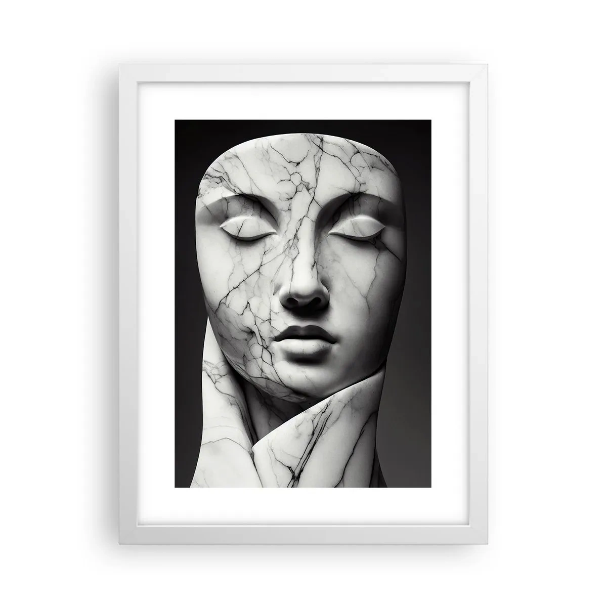 Poster in cornice bianca - Forme di marmo - 30x40 cm