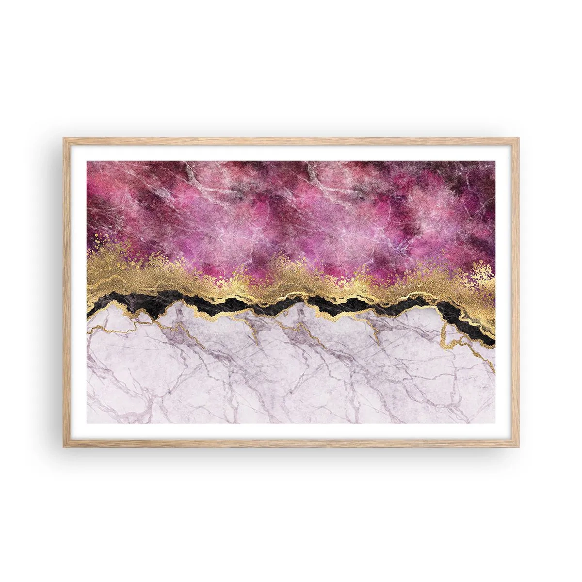 Poster in cornice rovere chiaro - Sul confine - 91x61 cm