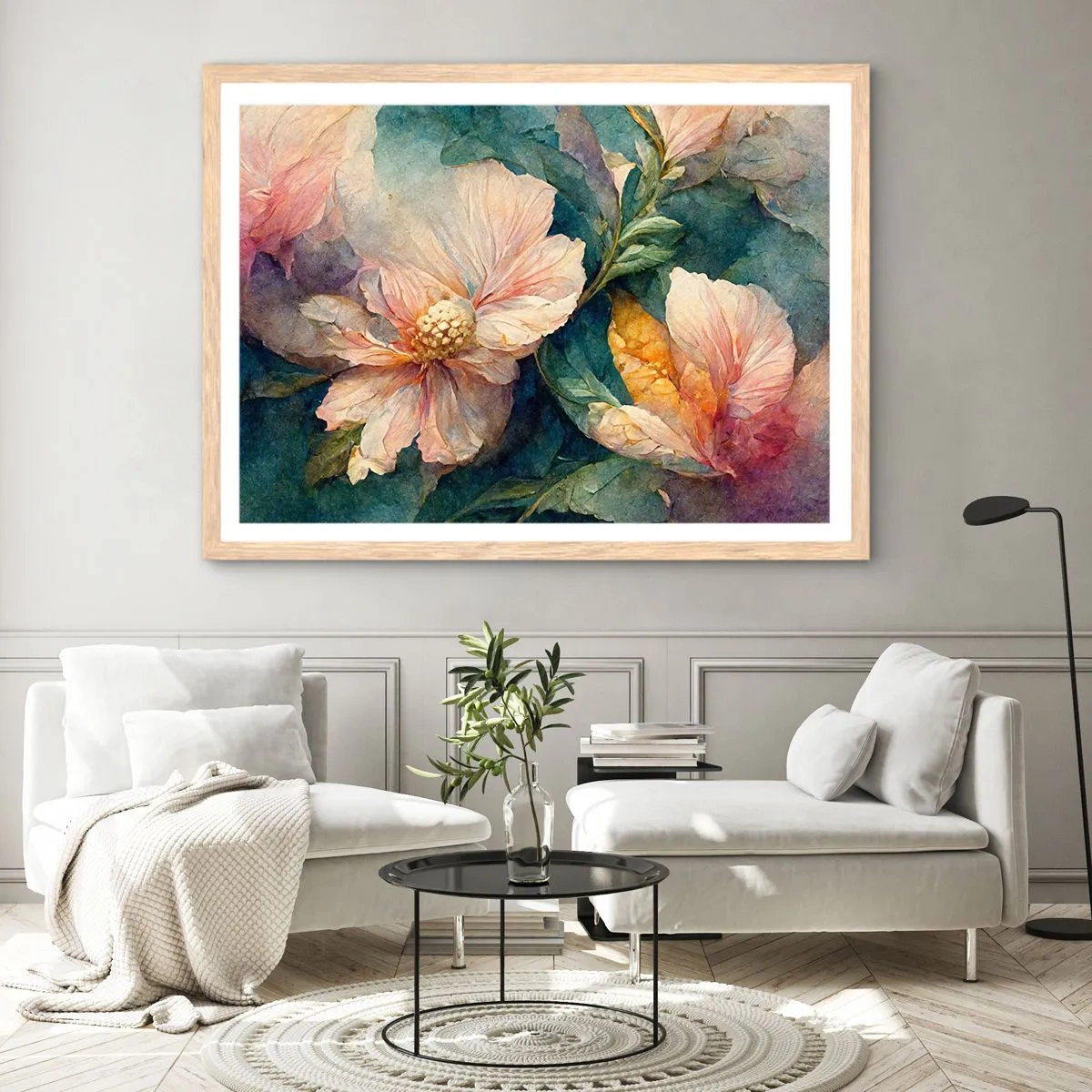 Poster in cornice rovere chiaro - Delicatezza pura - 40x30 cm