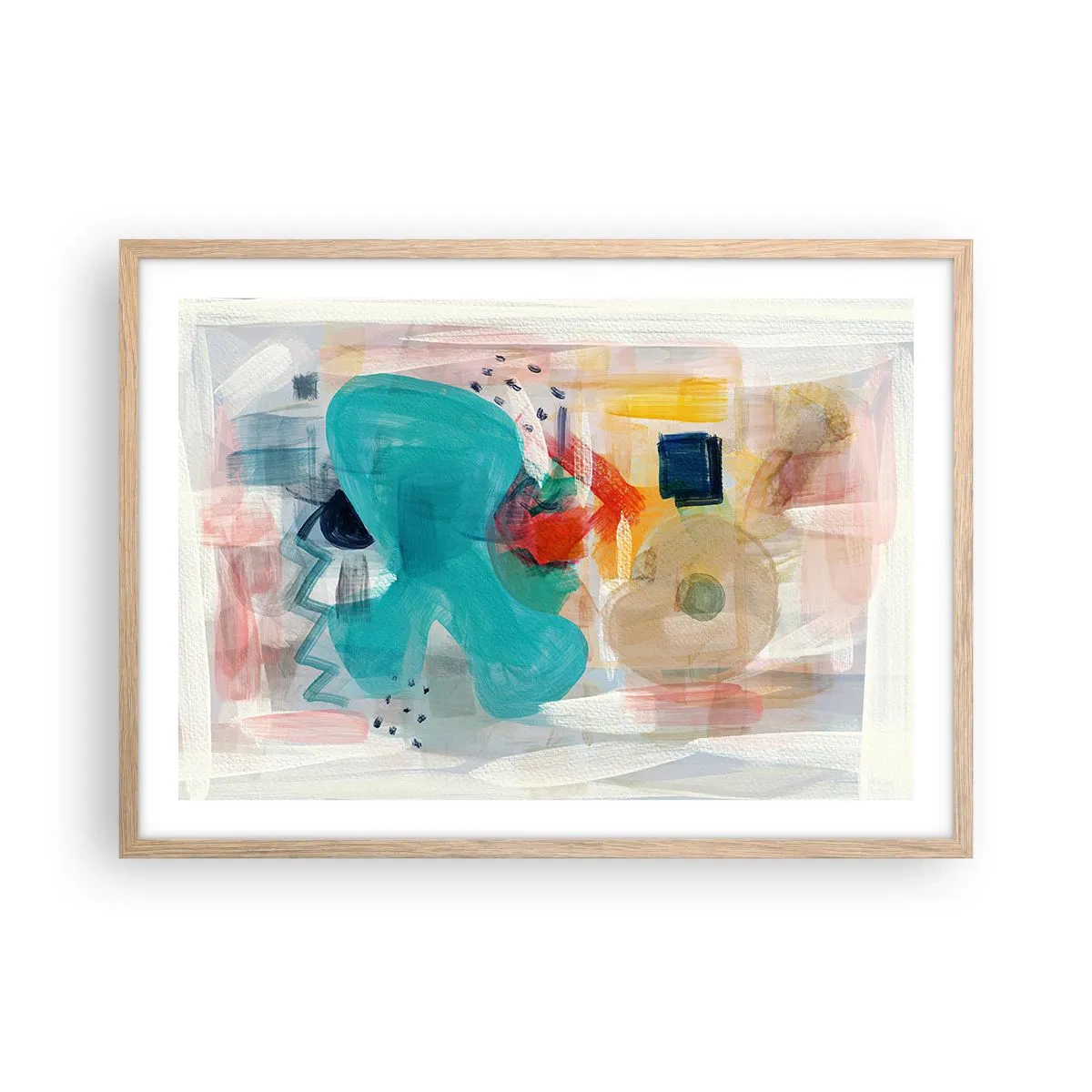 Poster in cornice rovere chiaro - Il gioco dei colori - 70x50 cm