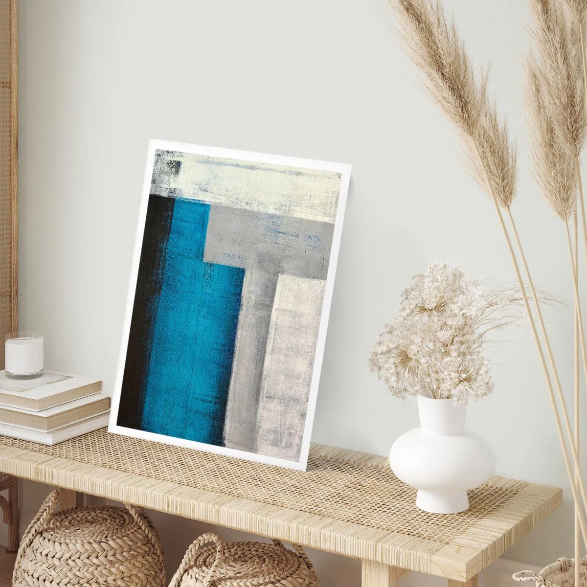 Poster - Composizione poetica in grigio e blu - 30x40 cm