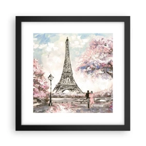 Poster in cornice nera - Passeggiata a Parigi in aprile - 30x30 cm
