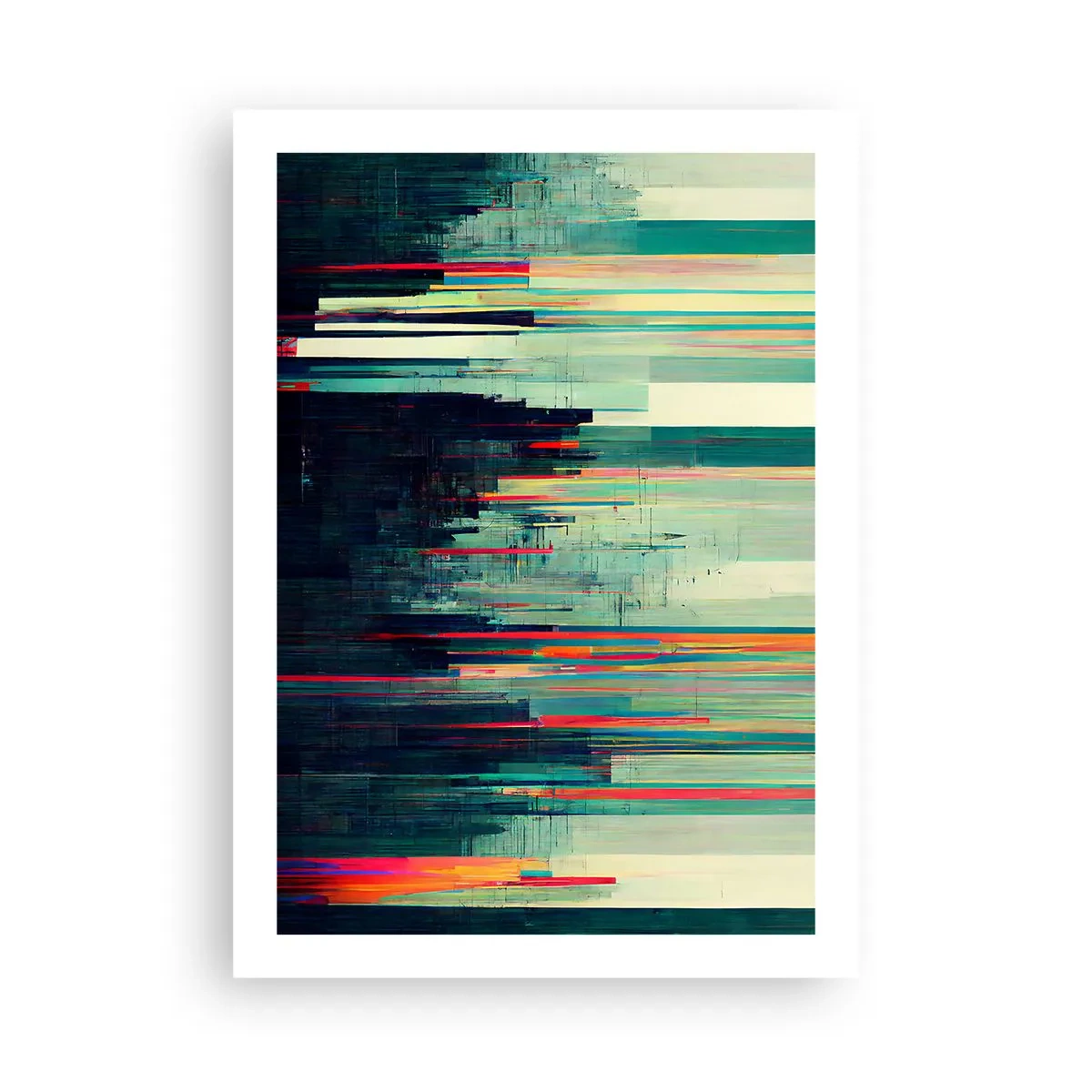 Poster - Astrazione moderna con linee geometriche - 50x70cm - Città futuristica - Decorazione murale moderna per soggiorno e camera da letto ARTTOR