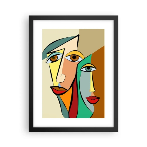Poster in cornice nera - Coppia cubista - 30x40 cm