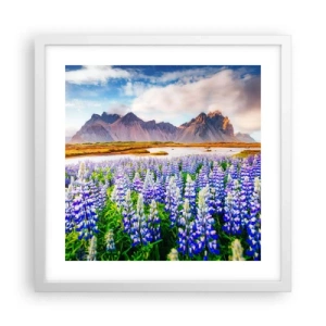 Poster in cornice bianca - Forza e asprezza accanto alla mitezza - 40x40 cm