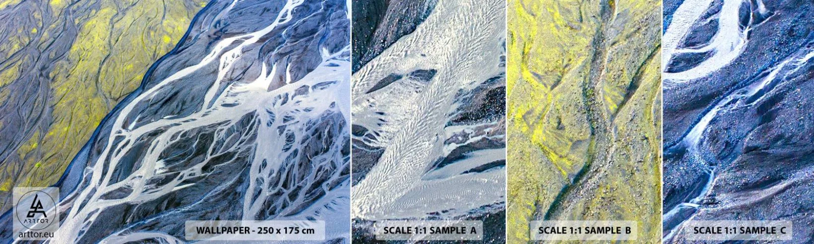 Campione Di Fotomurale Standard Eco - Le pitture rupestri della natura - Astrazione, Pezzo, Ghiacciaio - 100x30 cm