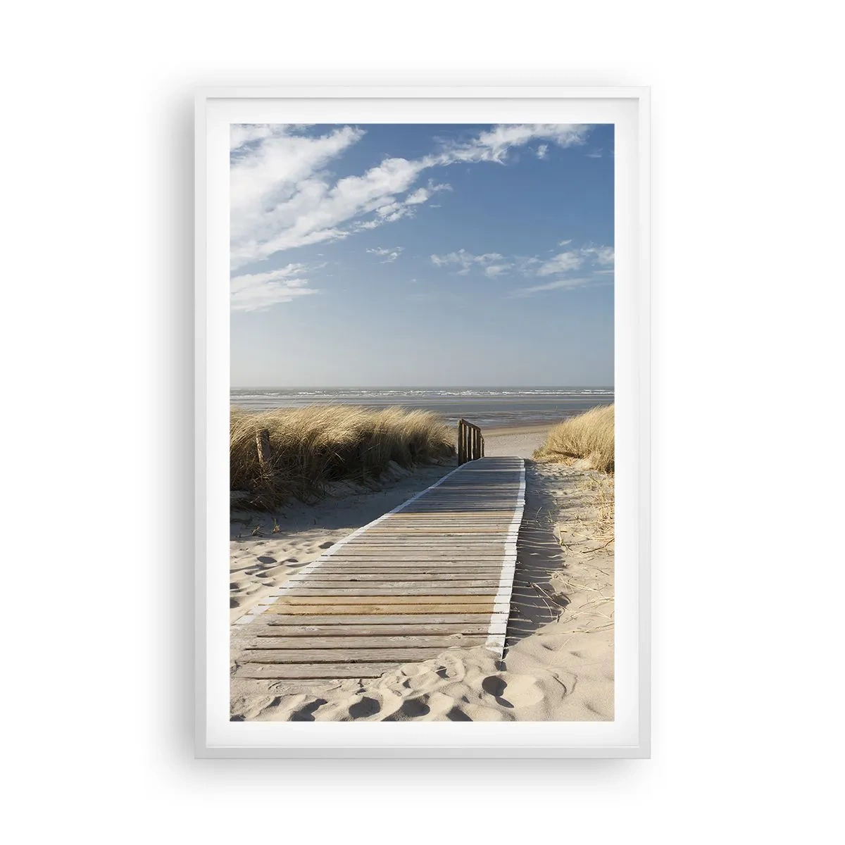 Poster in cornice bianca - Dopo la duna, nel fruscio dell'erba - 61x91 cm