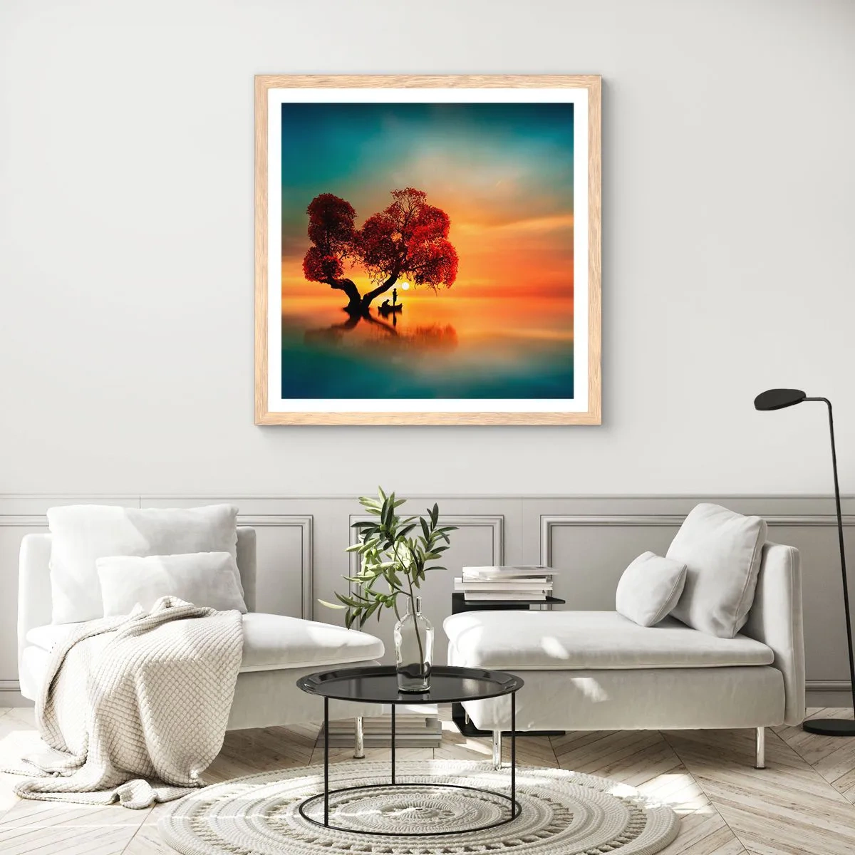 Poster in cornice rovere chiaro - Gli esiliati e il silenzio fuori dal mondo - 40x40 cm