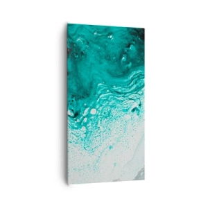 Quadro su tela - Stampe su Tela - Sciogliendosi nel bianco e nel turchese - 65x120 cm