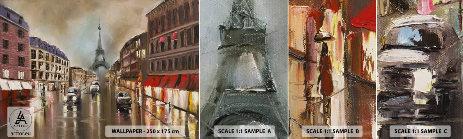 Campione Di Fotomurale Standard Eco - Conta solo lei - Torre Eiffel, Città, Parigi - 100x30 cm