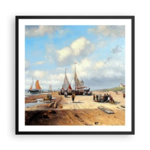 Poster in cornice nera - Dopo una buona pesca - 60x60 cm