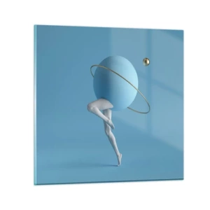 Quadro su vetro - E i pianeti folleggiano - 30x30 cm