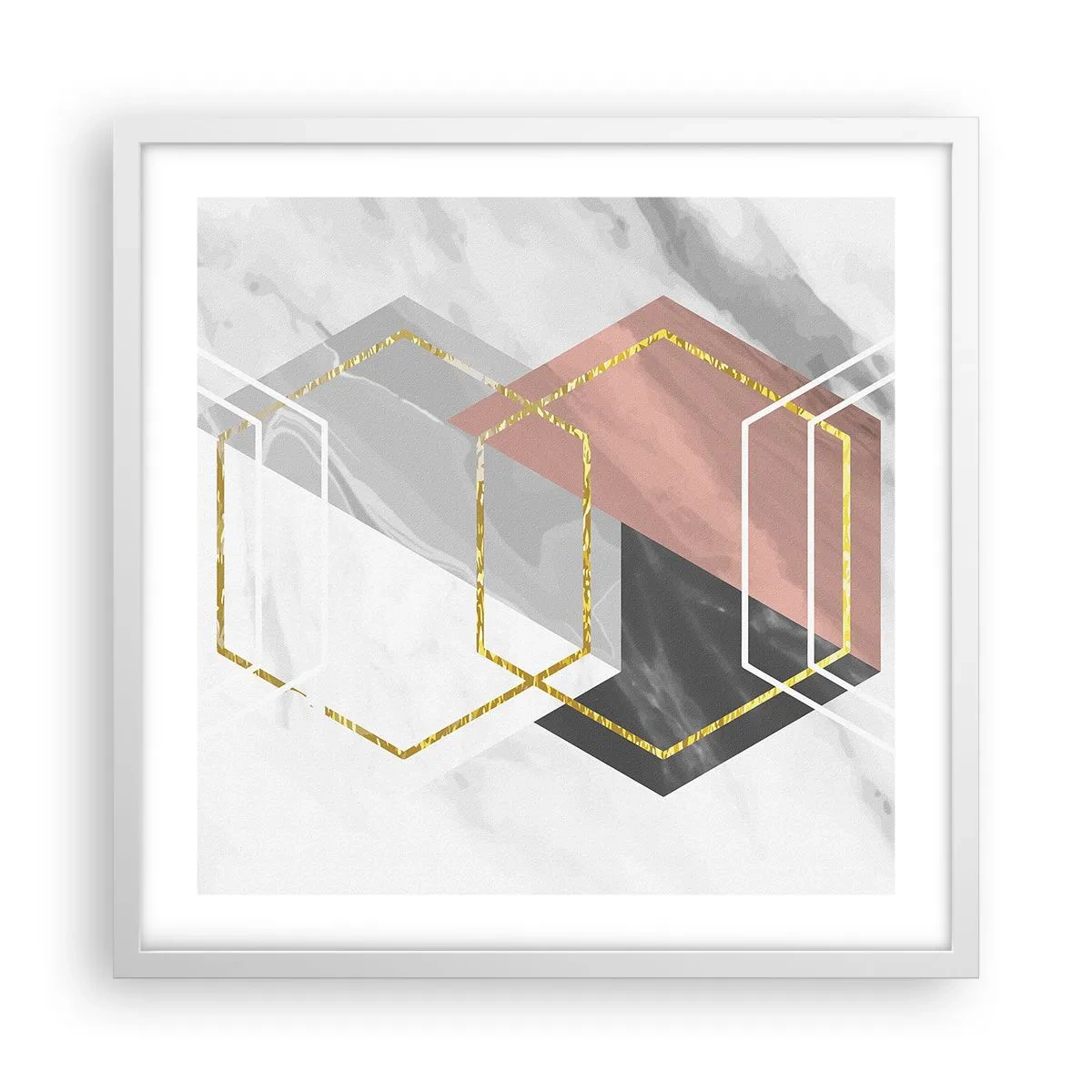 Poster in cornice bianca - Composizione a catena - 50x50 cm