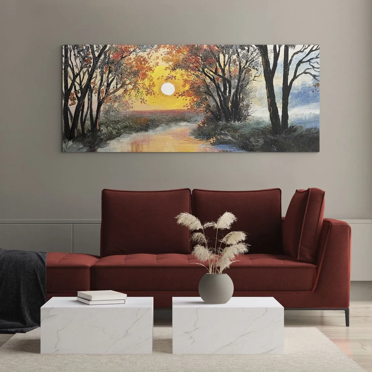 Quadro su vetro - Atmosfera autunnale - 100x40 cm