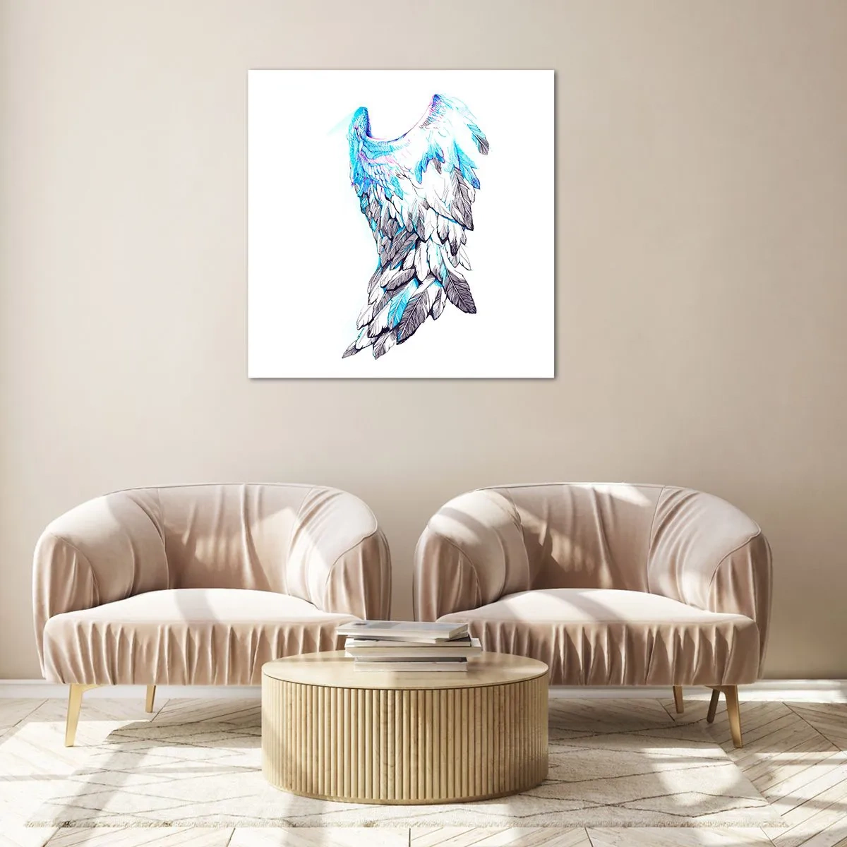 Quadro su vetro - Mi servono le ali - 40x40 cm