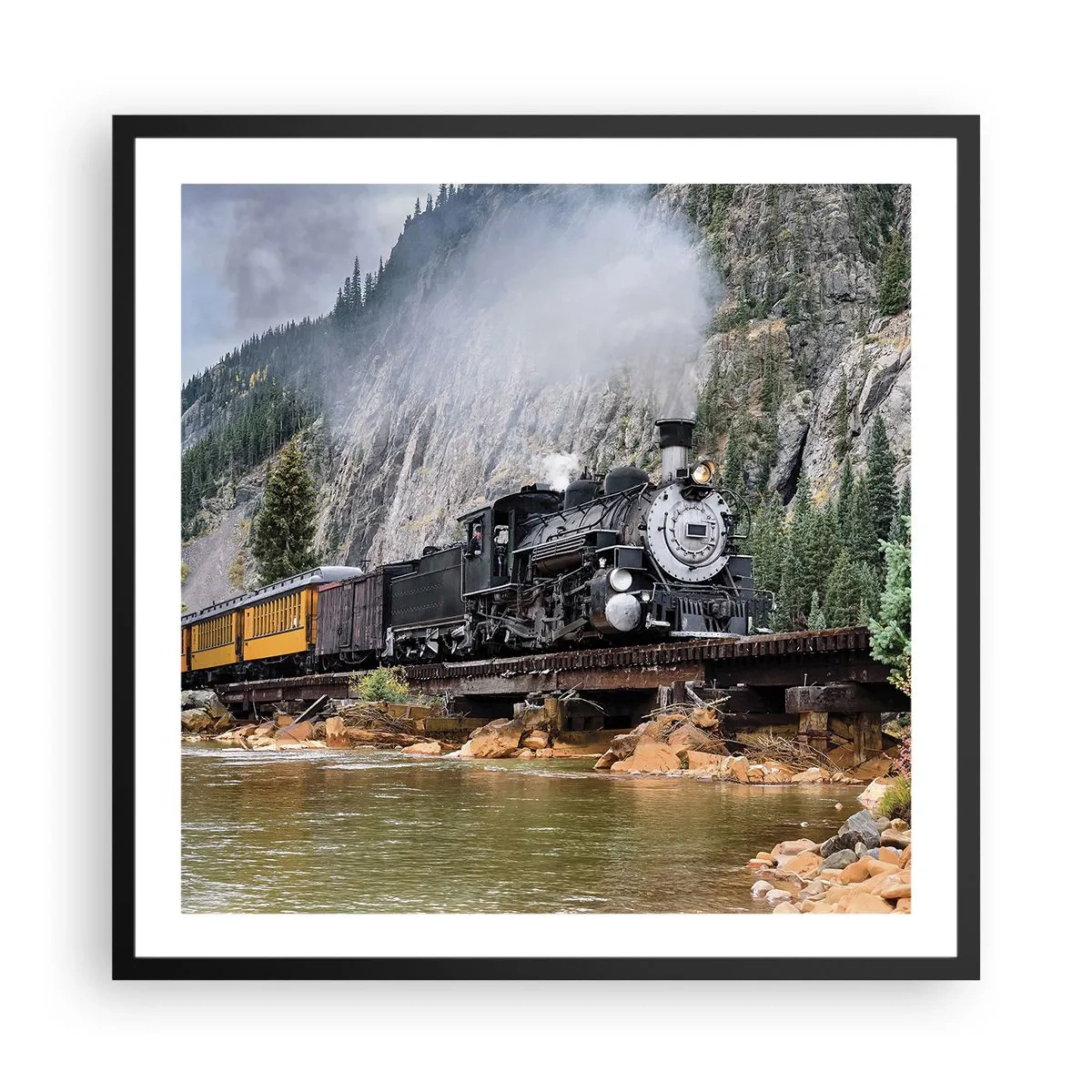 Poster in cornice nera - Dove andiamo? - 60x60 cm