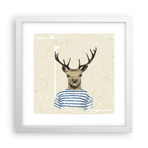 Poster in cornice bianca - Mi piacciono le camicie a righe! - 30x30 cm
