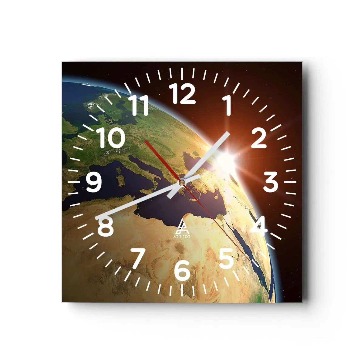 Orologio da parete - Orologio in Vetro - Il sorgere del sole - 40x40 cm