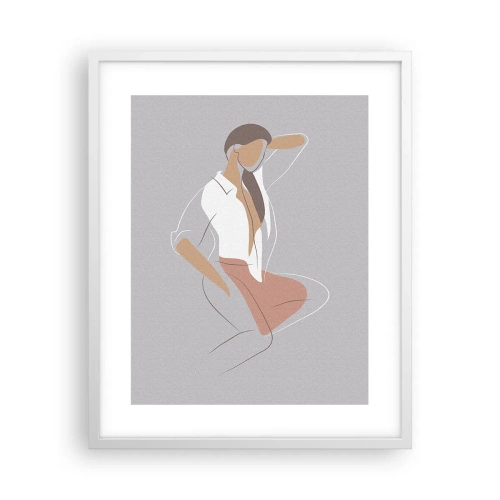 Poster in cornice bianca - Profilo di bellezza - 40x50 cm