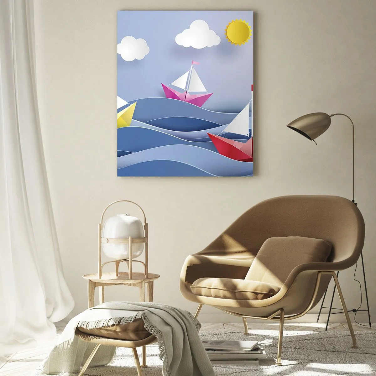 Quadro su vetro - Oh, quanto è bello dondolarsi tra le onde - 50x70cm - Come è bello dondolare tra le onde - Decorazione murale moderna per soggiorno e camera da letto ARTTOR