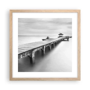 Poster in cornice rovere chiaro - Sempre più lontano. - 40x40 cm