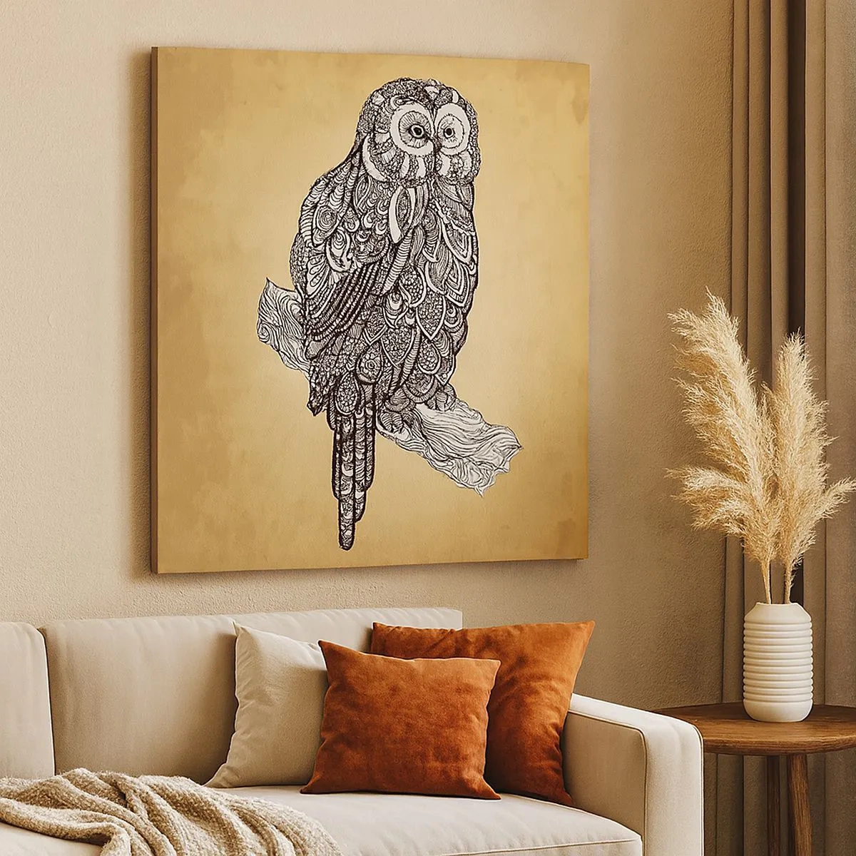 Quadro su tela - Stampe su Tela - Delicati ghirigori di saggezza - 30x30 cm