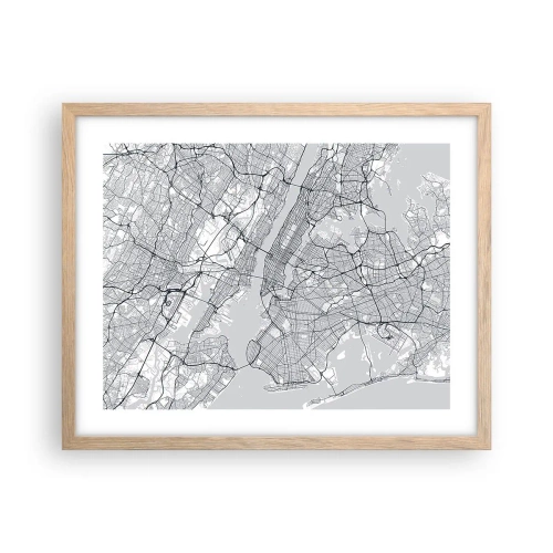 Poster in cornice rovere chiaro - Anatomia della metropoli - 50x40 cm