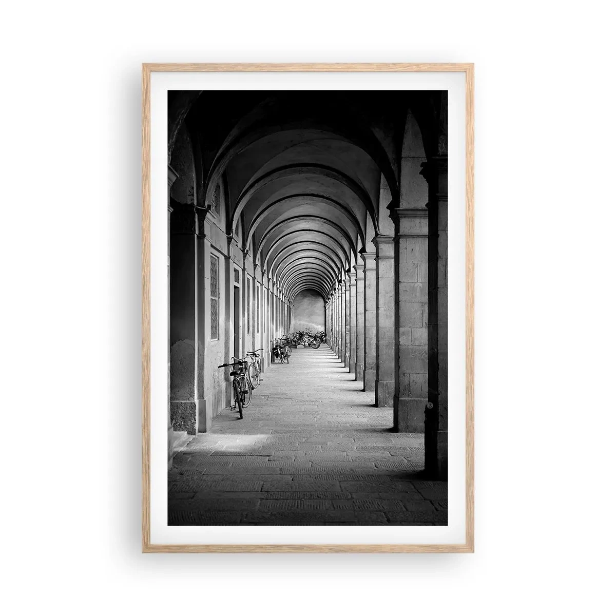 Poster in cornice rovere chiaro - Sotto i portici - 61x91 cm