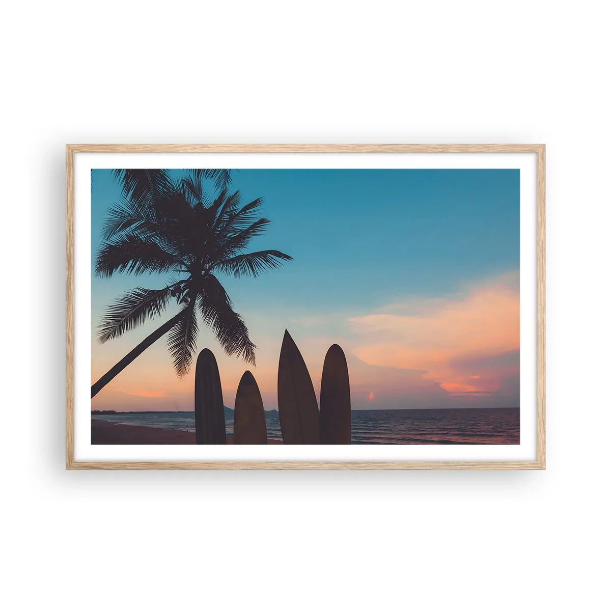 Poster in cornice rovere chiaro - Domani anche ci divertiamo - 91x61 cm