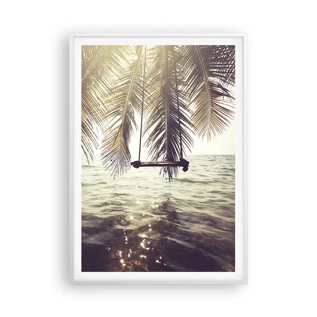 Poster in cornice bianca - Si può dondolare tra le nuvole a volontà - 70x100 cm