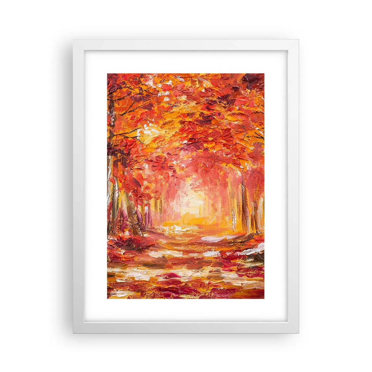 Poster in cornice bianca - Foresta di rame - 30x40 cm