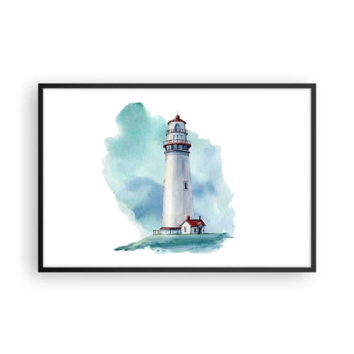 Poster in cornice nera - Il mite amico del blu - 91x61 cm