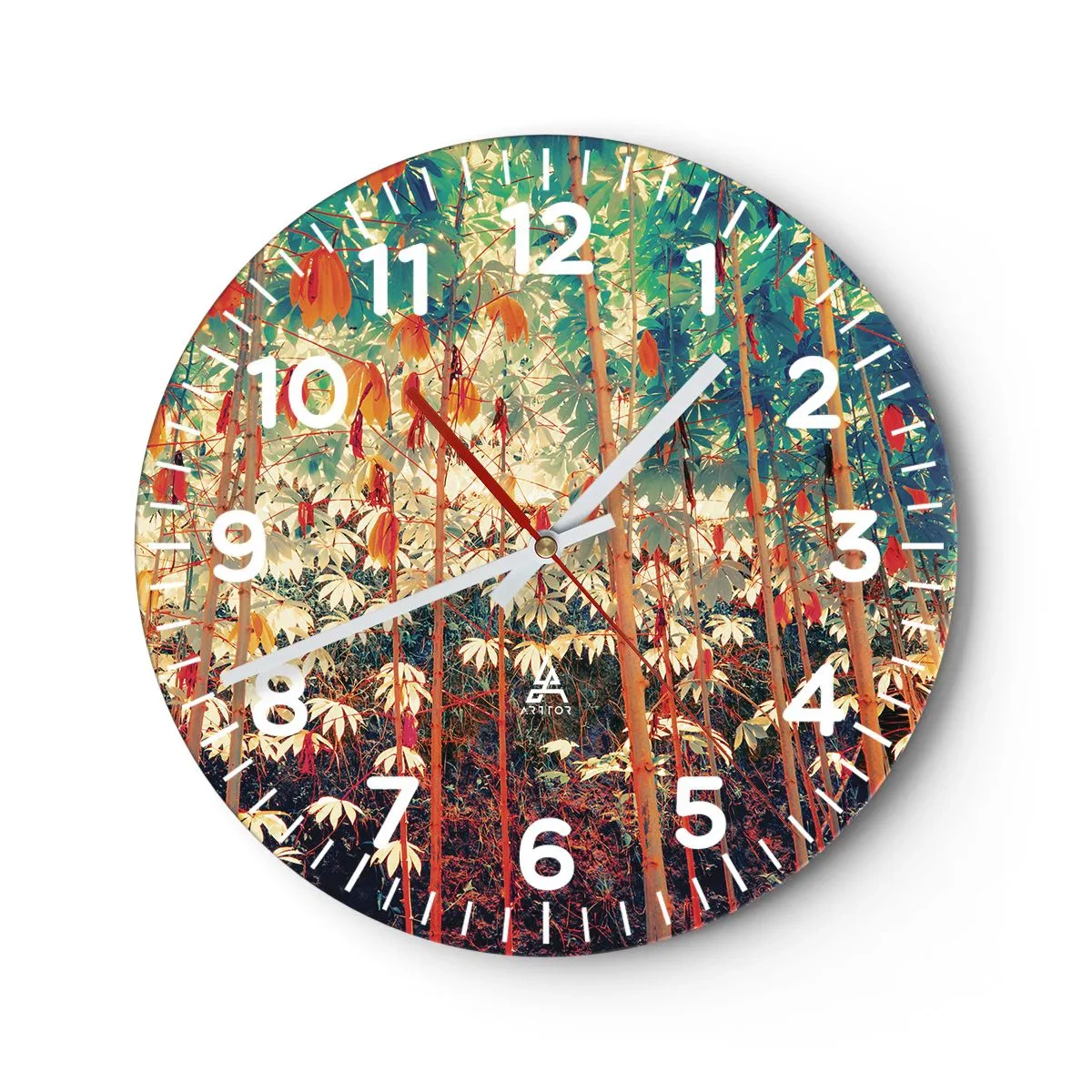 Orologio da parete - Orologio in Vetro - La vita segreta delle foglie - 30x30 cm